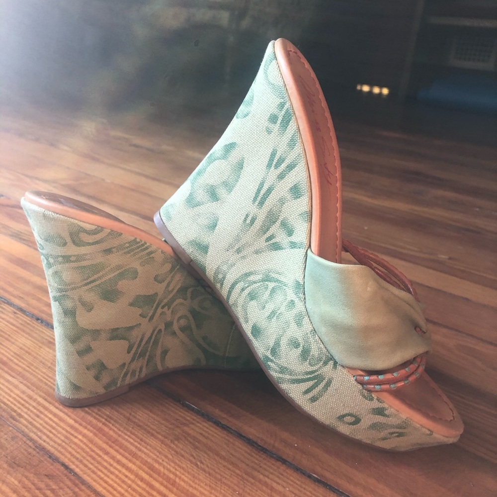 Miss Sixty Green Wedges size 6
